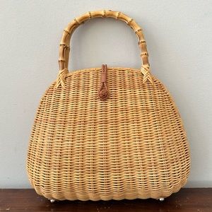 J. McLaughlin Wicker Top Handle Hangbag, Like New